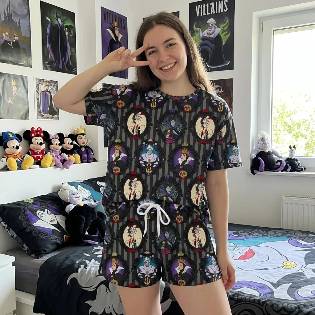 Disney Villains Heavyweight Cotton Waffle Knit Loungewear Set, Disney Villains Pajama Outfit - Image 5