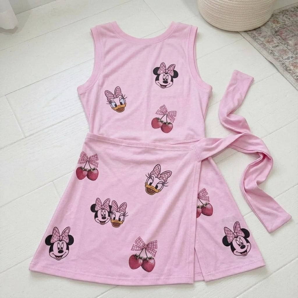 Minnie Daisy Cherry Tennis Dress Skirt, Disney Park Vacation Outfit, Minnie Mouse Skort Dress