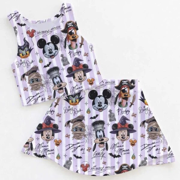 Mickey And Friends Halloween Dress Set, Pumpkin Patch Girls Outfit, Disney Theme Park Vacation Clothes