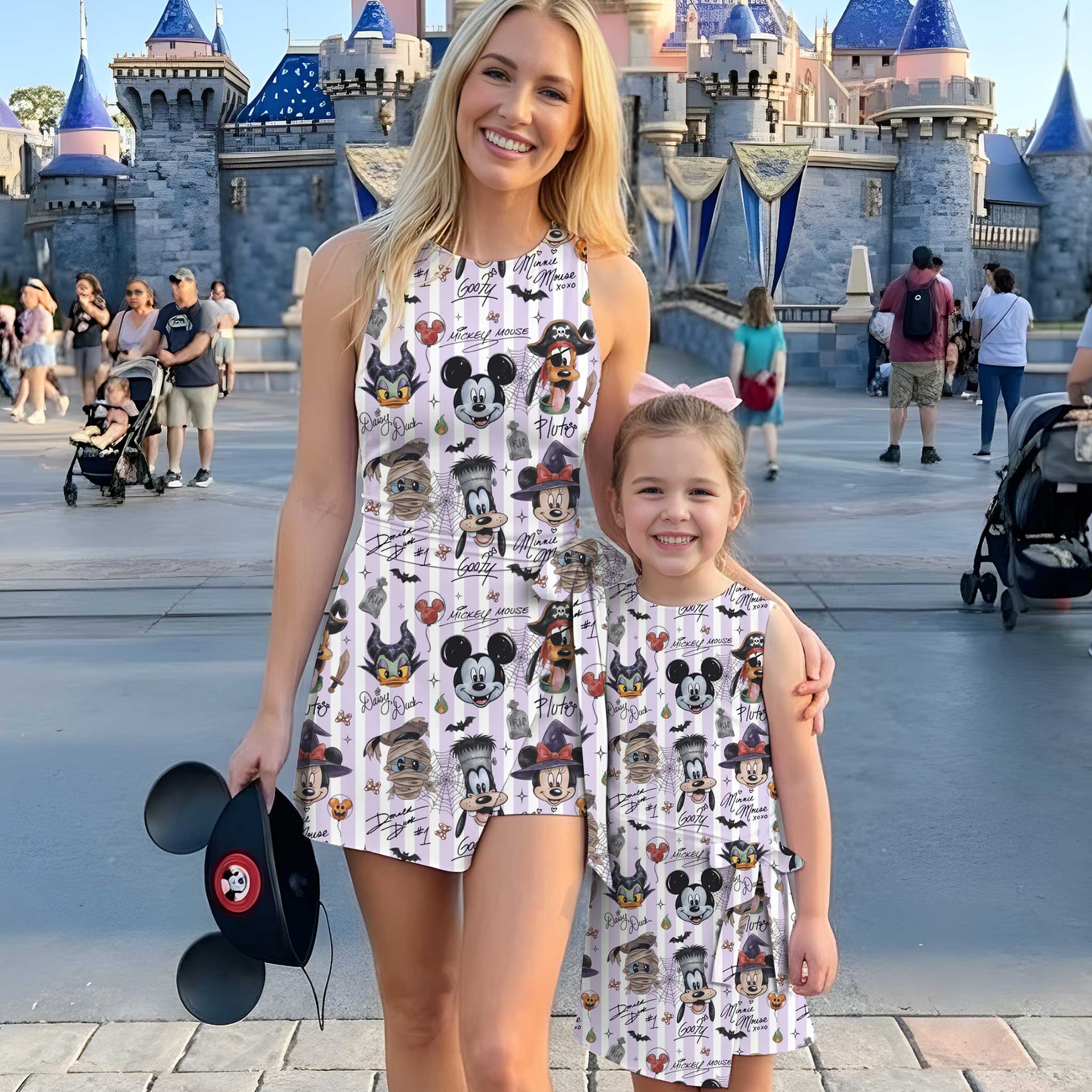 Mickey And Friends Halloween Tennis Dress, Mom And Me Matching Outfit, Disney Theme Park Vacation Clothes