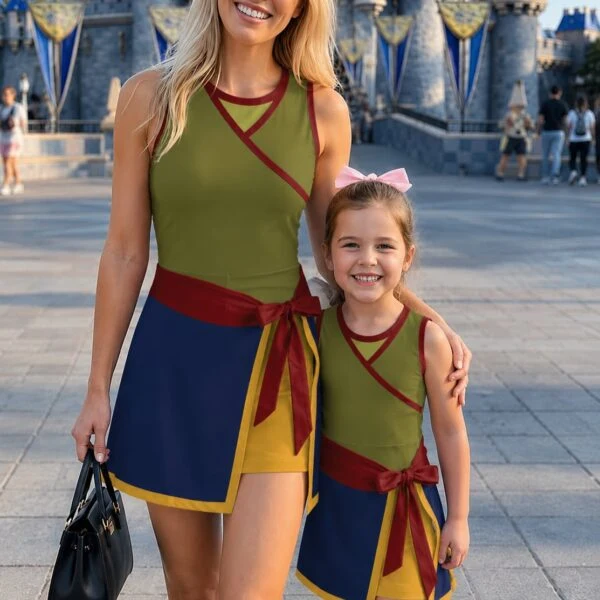 Mulan Princess Tennis Dress, Mom And Me Matching Outfit, Disney Theme Park Vacation Clothes