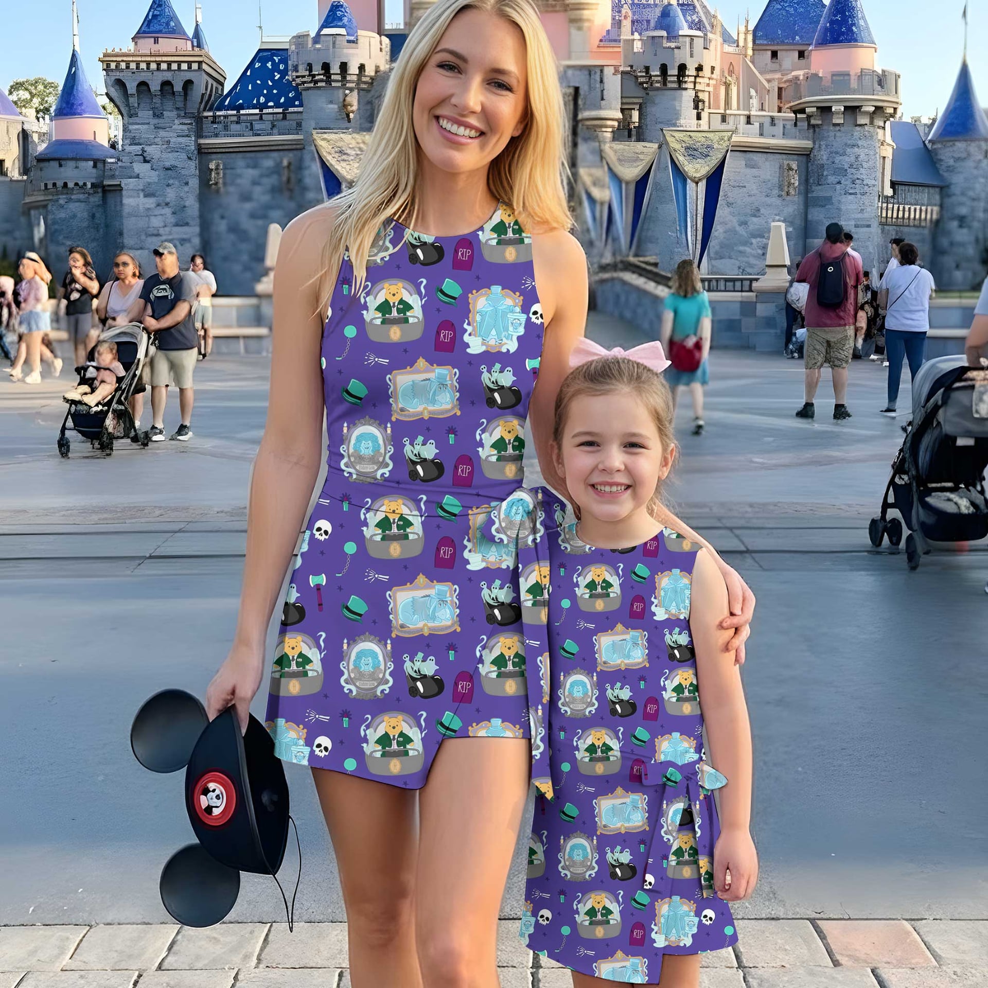 Haunted Mansion Halloween Tennis Dress, Mom And Me Matching Outfit, Disney Theme Park Vacation Clothes