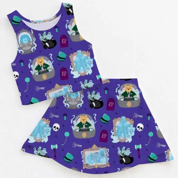 Haunted Mansion Halloween Dress Set, Spooky Girls Outfit, Disney Theme Park Vacation Clothes