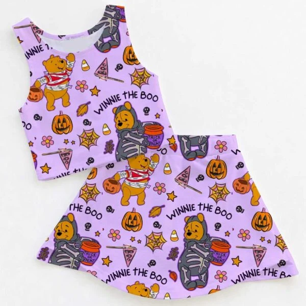 Winnie the Boo Halloween Dress Set, Pumpkin Patch Girls Outfit, Fall Theme Park Vacation Clothes
