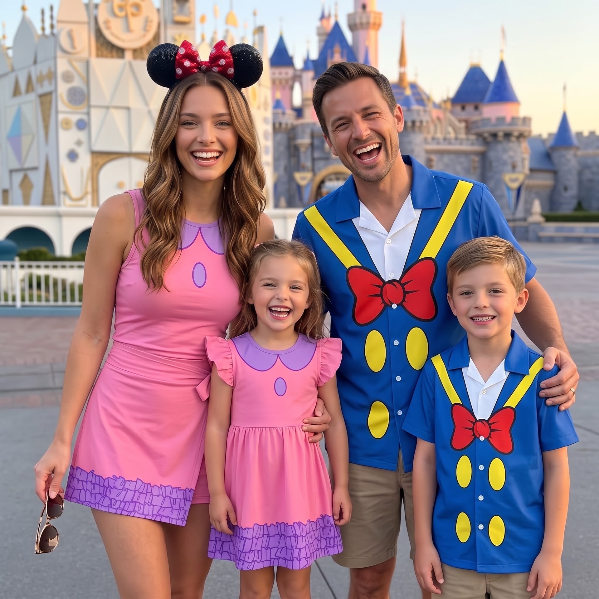Mickey Inspired Matching Family Set, Cartoon Mouse Family Vacation Outfit, Theme Park Trip Clothes, Family Matching Disney Style Set