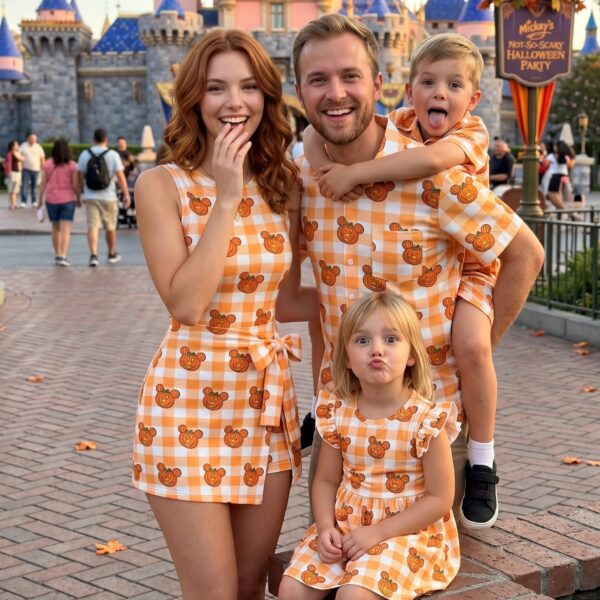 Halloween Mickey Pumpkin Matching Family Set, Disney Family Vacation Outfit, Disneyland Trip Clothes