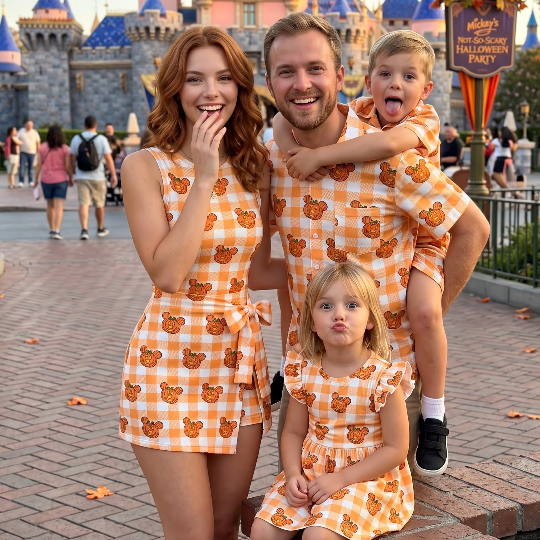 Halloween Mickey Pumpkin Matching Family Set, Disney Family Vacation Outfit, Disneyland Trip Clothes