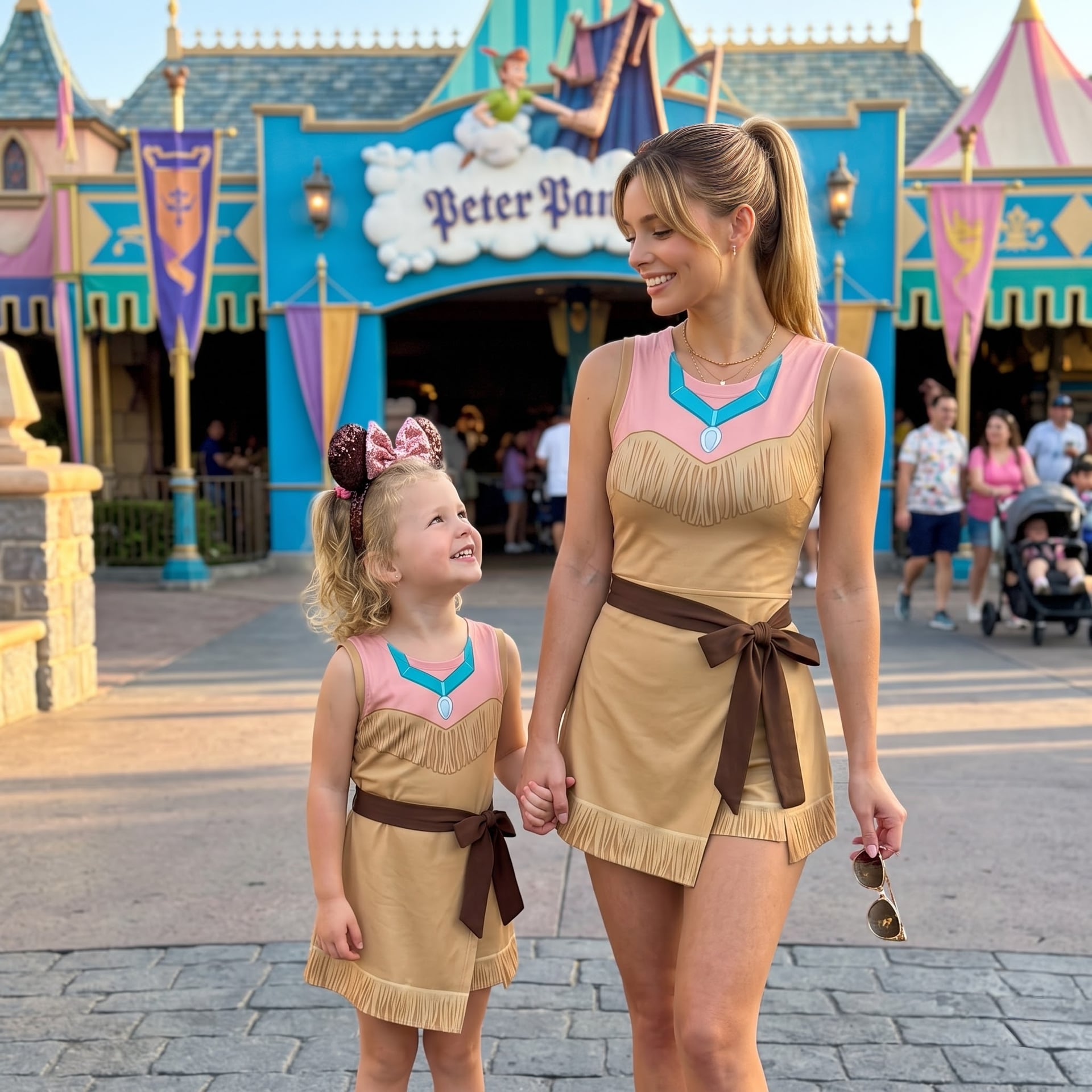 Princess Inspired Tennis Dress, Mother Daughter Matching Costume Outfit, Cute Fantasy Adventure Dress for Theme Park Vacation, Family Gift