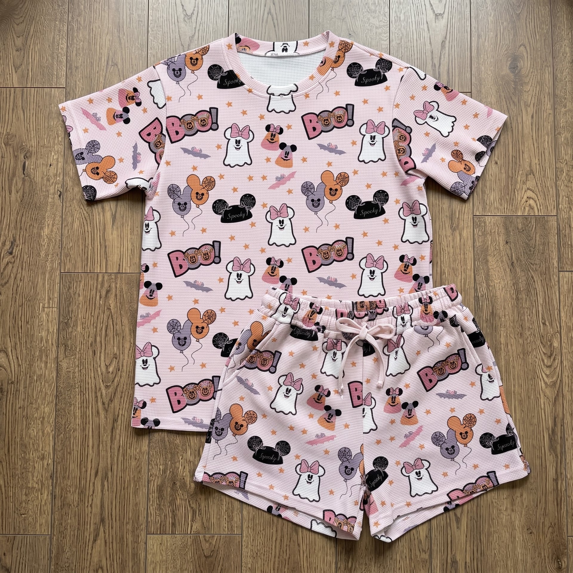 Mickey Inspired Summer Loungewear Set, Cute Cartoon Pajama Outfit Matching Sleepwear Gift for Disney Fans, Cozy Short Sleeve Top and Shorts Set
