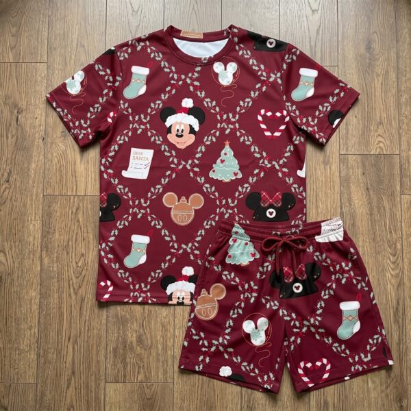 Mickey Christmas Holiday Loungewear Set, Cozy Winter Pajama Outfit Matching Sleepwear Gift for Disney Fans