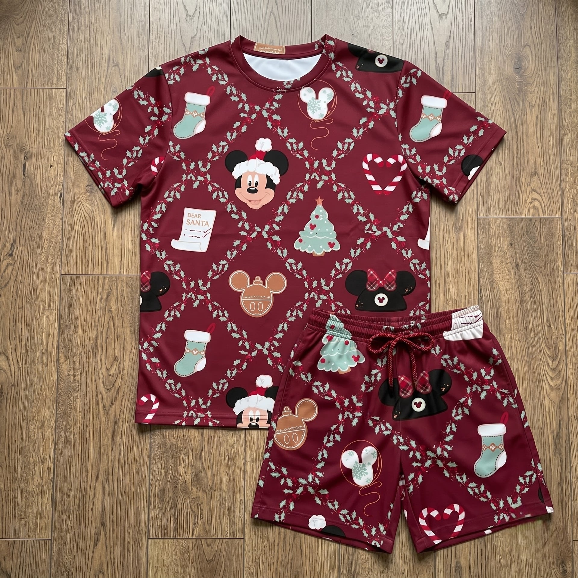 Mickey Christmas Holiday Loungewear Set, Cozy Winter Pajama Outfit Matching Sleepwear Gift for Disney Fans