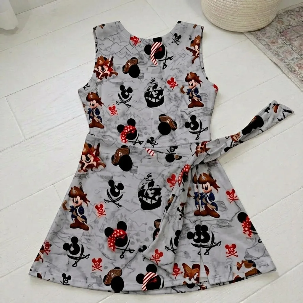 Disney Mickey & Friends Pirate Tennis Dress, Mickey Minnie Chip Dale Pirate Print Dress, Mother Daughter Matching Outfit, Disney Pirates of the Caribbean Theme Park Vacation Clothing - Image 5