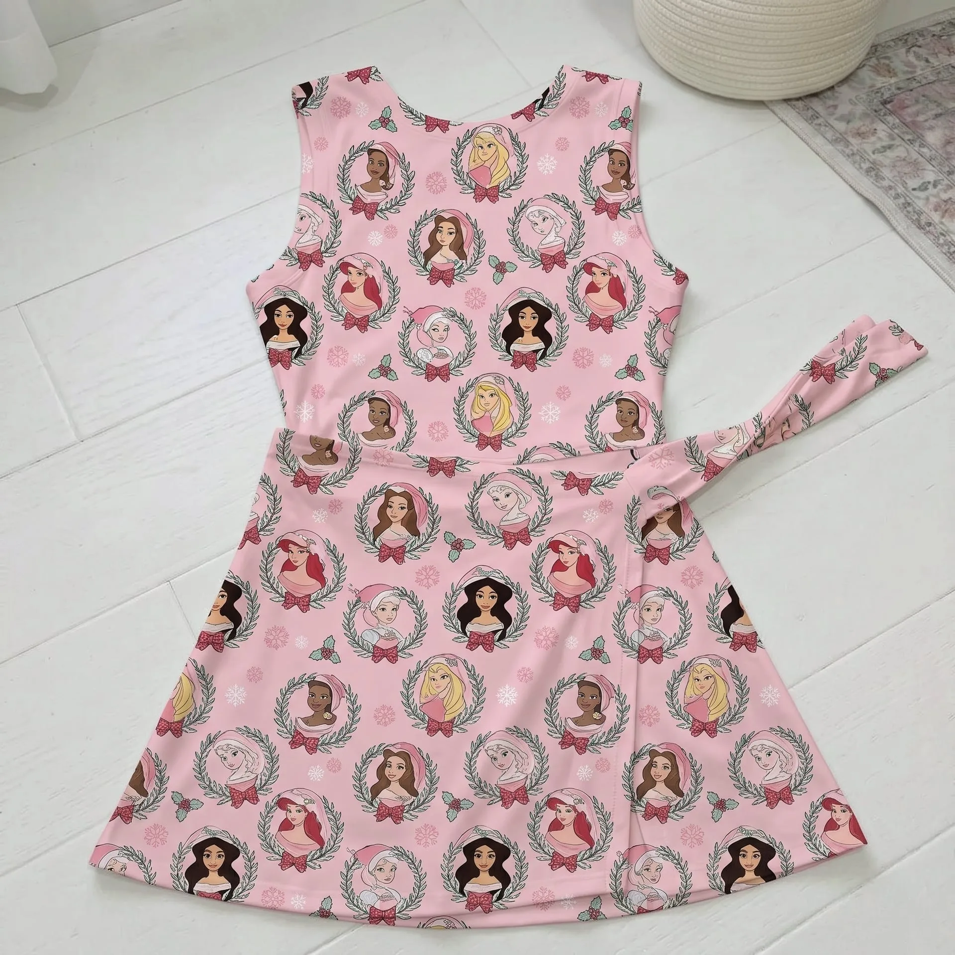Disney Princess Tennis Dress, Pink Princess Character Print Dress, Mother Daughter Matching Outfit, Disney Inspired Theme Park Vacation Clothing - Image 2