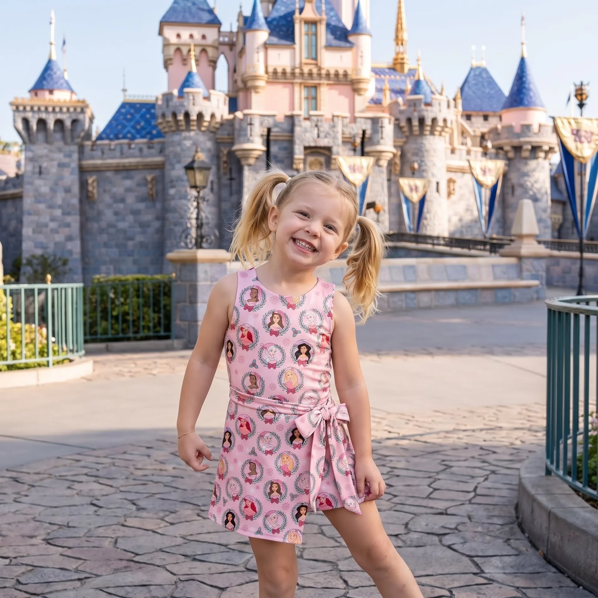Disney Princess Tennis Dress, Pink Princess Character Print Dress, Mother Daughter Matching Outfit, Disney Inspired Theme Park Vacation Clothing - Image 4