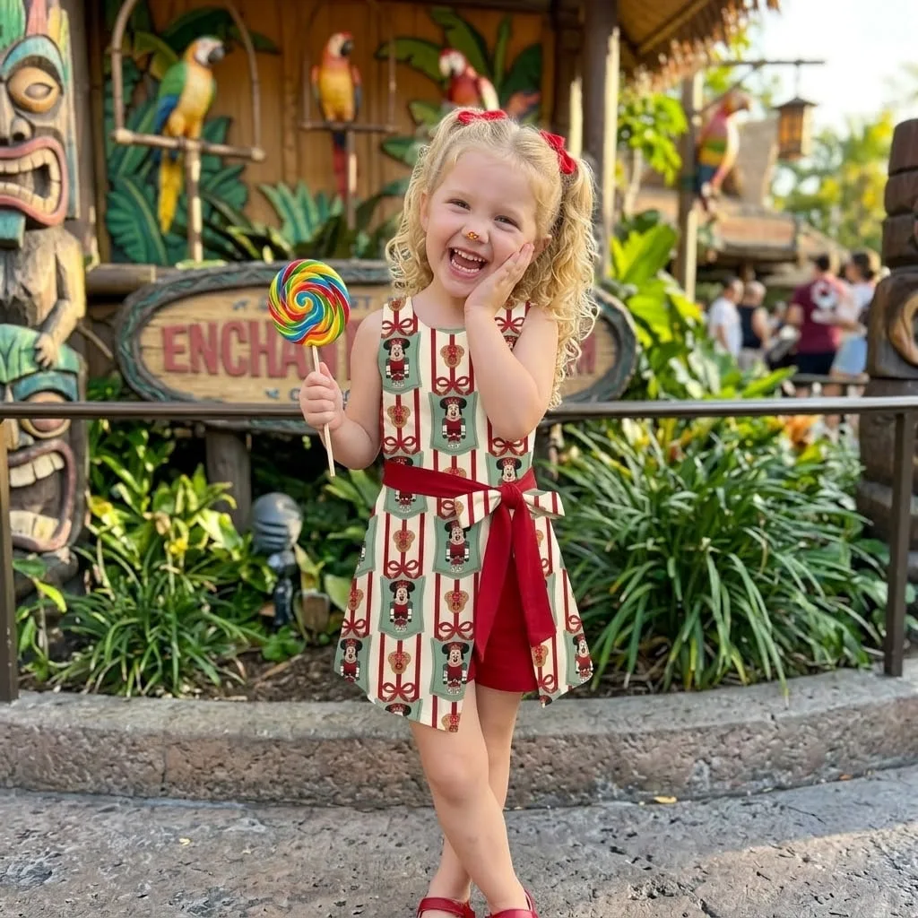 Mommy and Me Christmas Matching Outfit, Nutcracker Tennis Dress Skirt Set, Mother Daughter Holiday Outfit, Red Bow Tennis Skirt, Christmas Theme Park Wear - Image 5