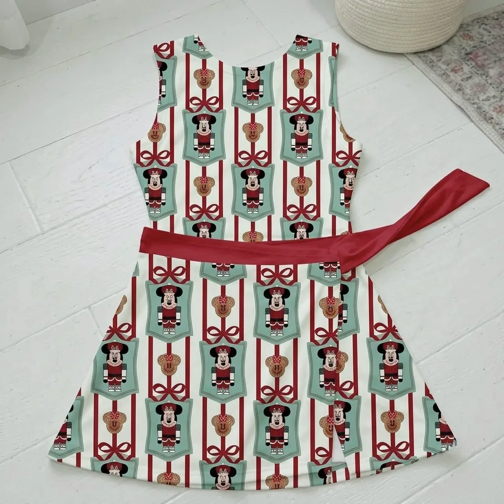 Mommy and Me Christmas Matching Outfit, Nutcracker Tennis Dress Skirt Set, Mother Daughter Holiday Outfit, Red Bow Tennis Skirt, Christmas Theme Park Wear - Image 3