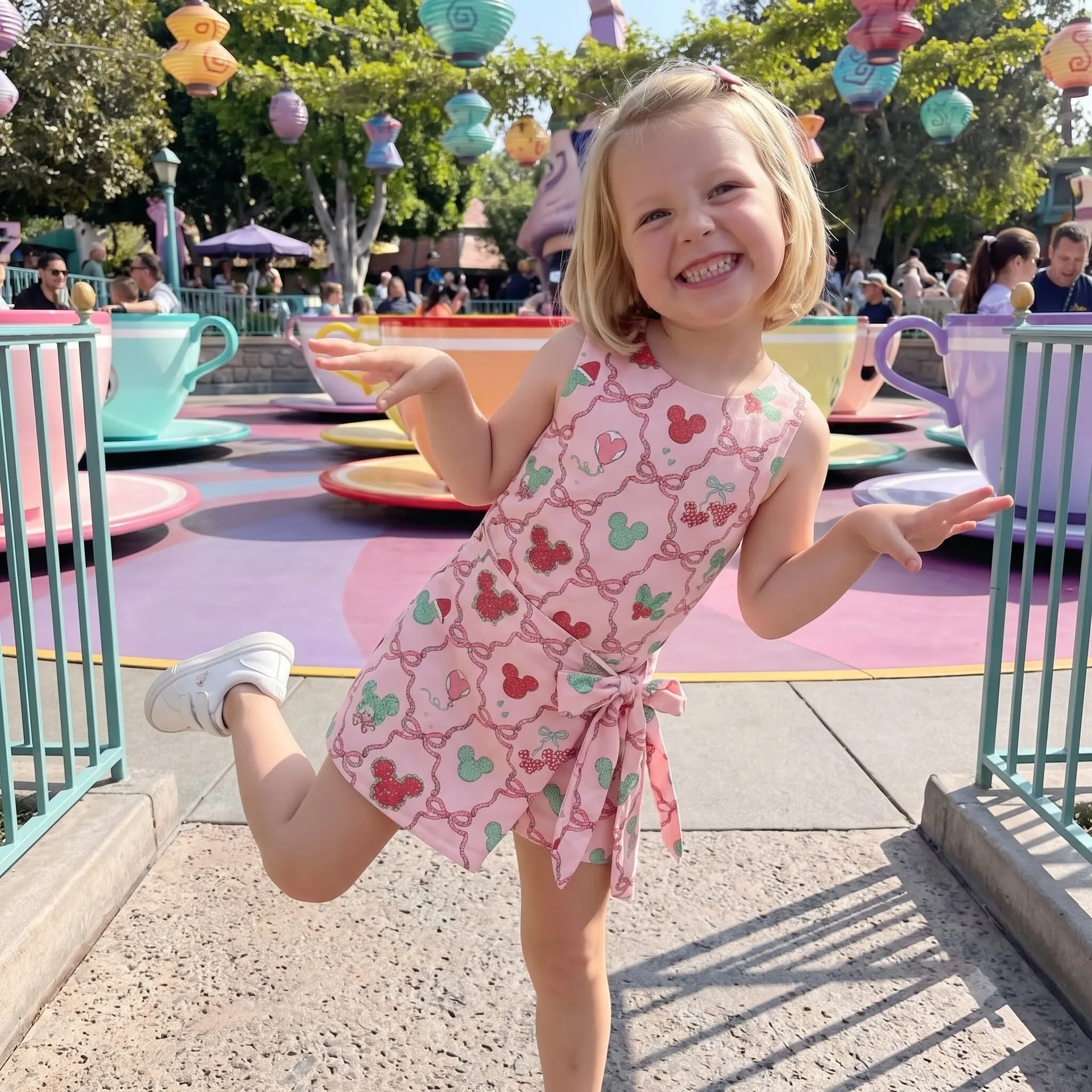 Mickey Inspired Mommy and Me Tennis Dress Skirt Set, Cute Pink Floral Mouse Print Matching Outfit, Sleeveless Tennis Dress and Skirt for Mom and Daughter, Disney Family Vacation Gift - Image 4