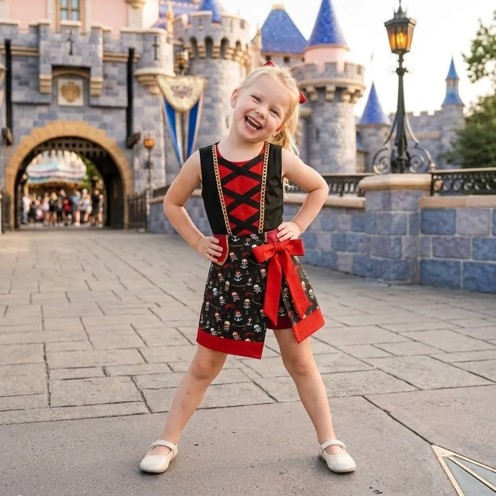 Pirate Inspired Matching Tennis Dress Skirt, Mother Daughter Skull and Crossbones Outfit, Pirate Theme Disney Park Vacation Gift for Women Girls - Image 6