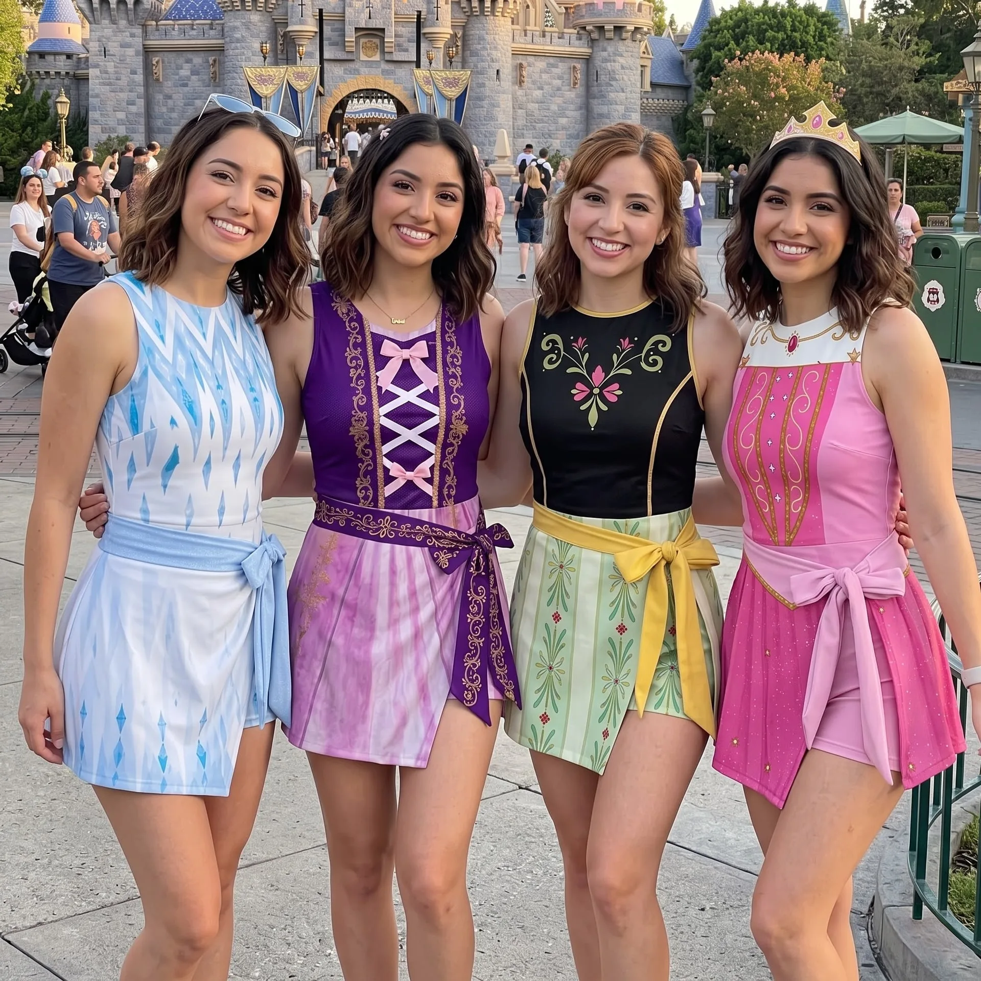 Disney Princess Inspired Tennis Dress Skirt, Cinderella Rapunzel Anna Aurora Princess Outfit, Cute Disney Park Vacation Gift for Women