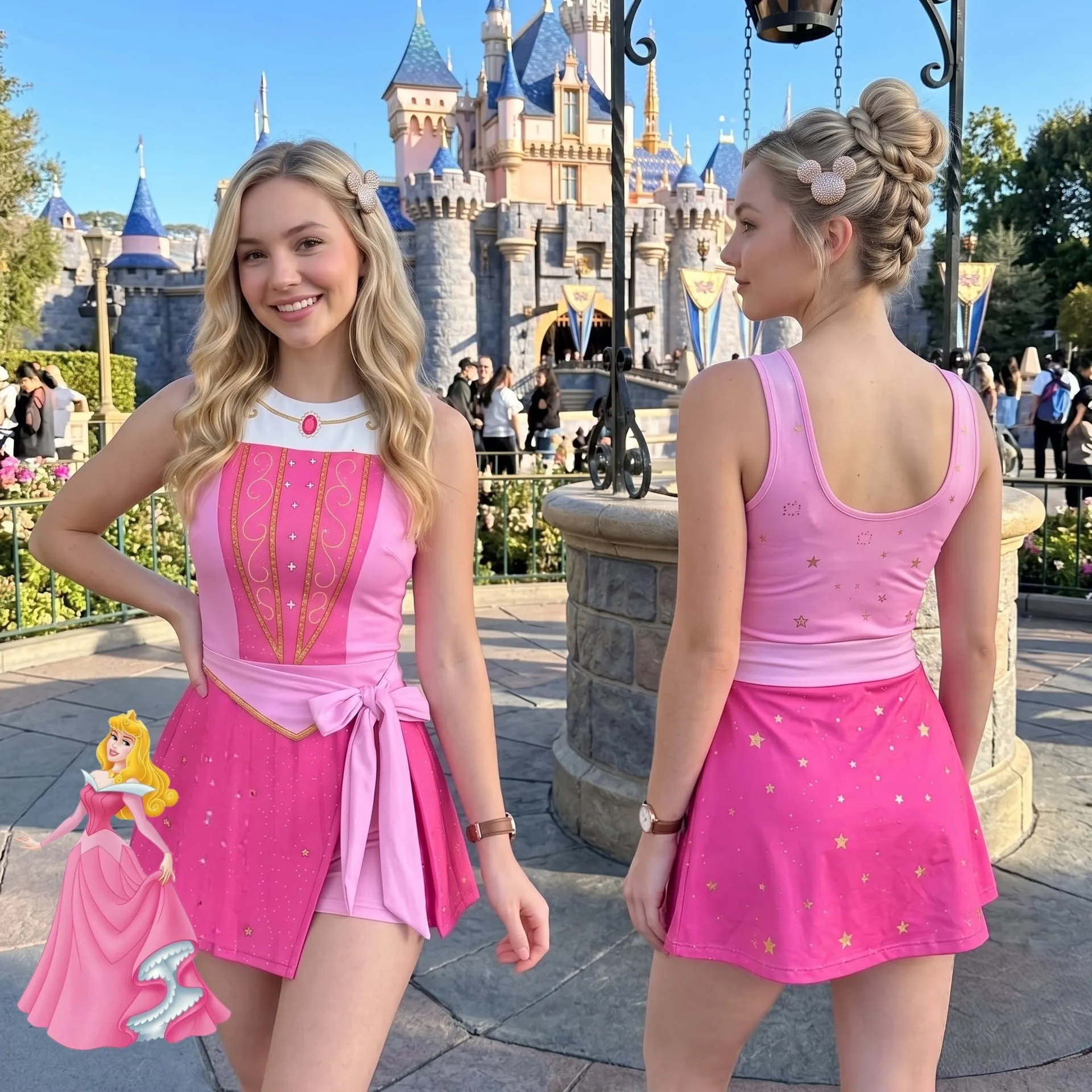 Disney Princess Inspired Tennis Dress Skirt, Cinderella Rapunzel Anna Aurora Princess Outfit, Cute Disney Park Vacation Gift for Women - Image 2