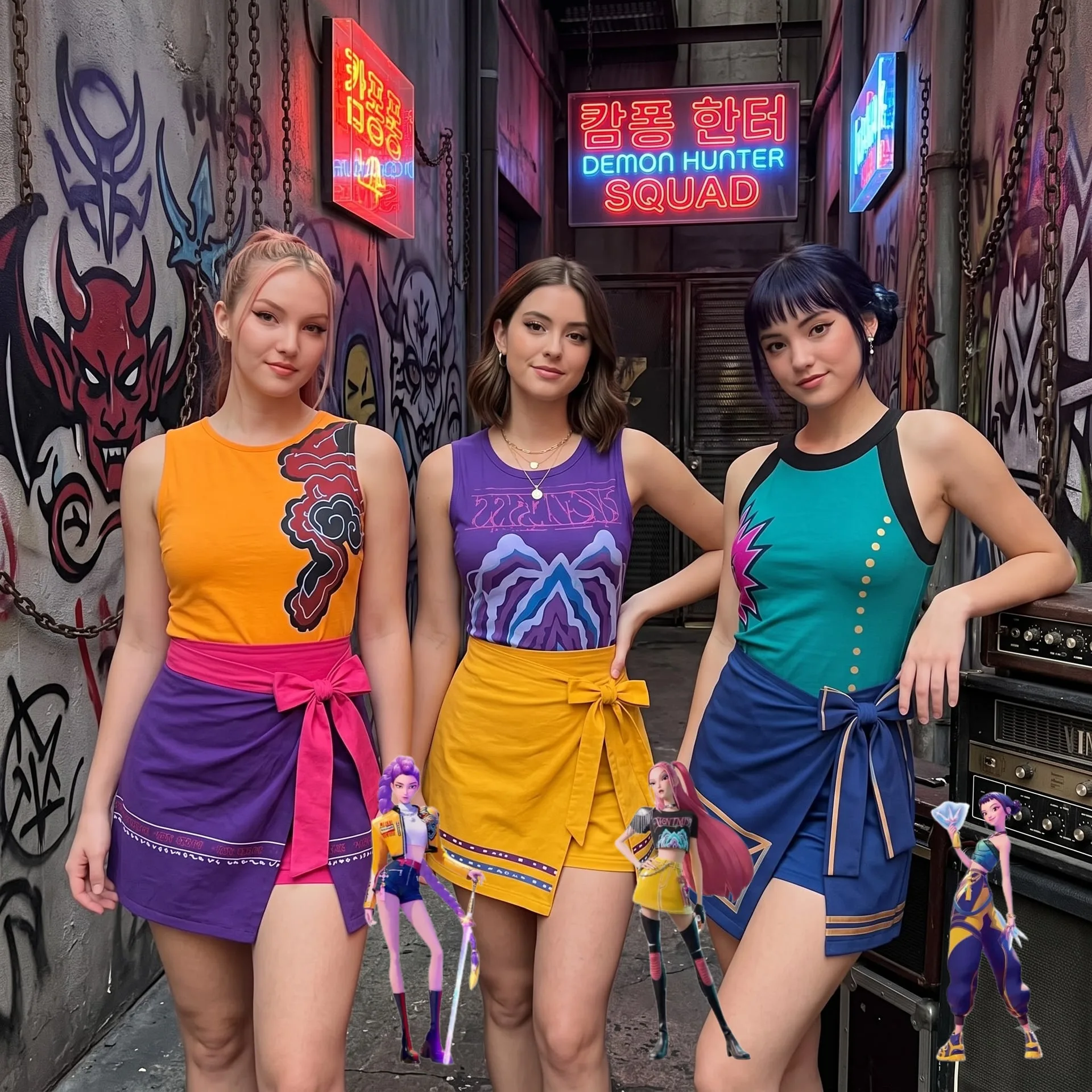 KPop Demon Hunter Inspired Tennis Dress Skirt, Rumi Mira Zoey Outfit, Huntrix Costume Style, KPop Halloween Party Gift for Women - Image 5