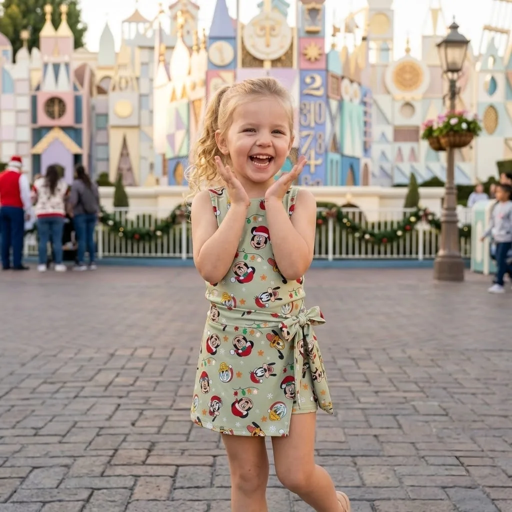 Christmas Mickey Inspired Tennis Dress Skirt, Mother Daughter Matching Outfit, Cute Holiday Character Print Dress, Disney Christmas Vacation Gift for Women Girls - Image 3