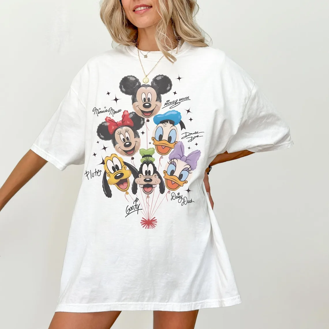 Retro Disney Mickey and Friends Balloon Shirt - Magical Trip Family T-Shirts - Image 2