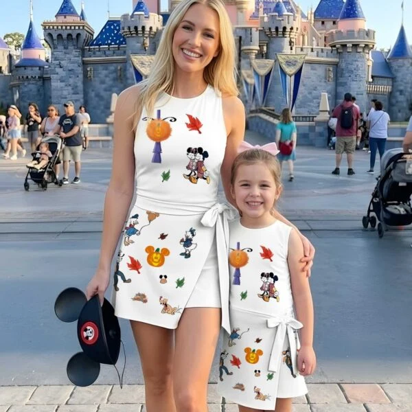 Mickey Fall Dress, Pumpkin Tennis Skirt, Disney Autumn Outfit, Mickey Mouse Halloween