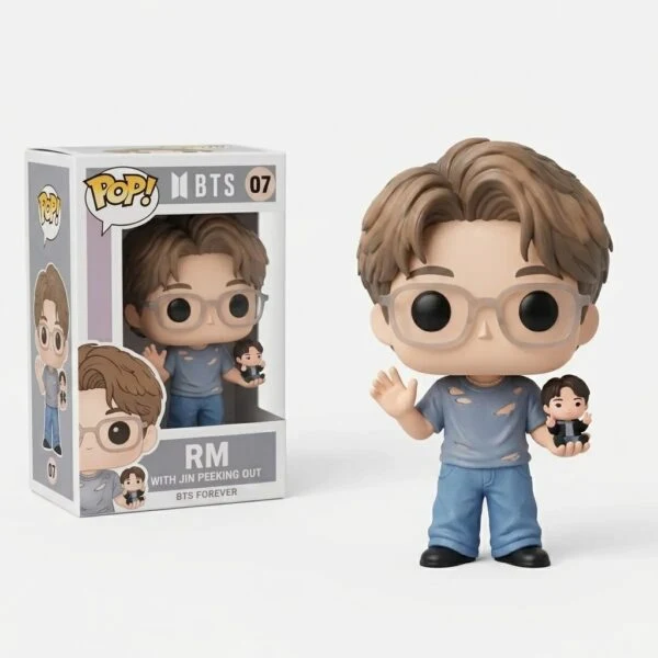 BTS RM with Jin Peeking Out Funny Kpop Meme Custom Resin Pop Figure Doll