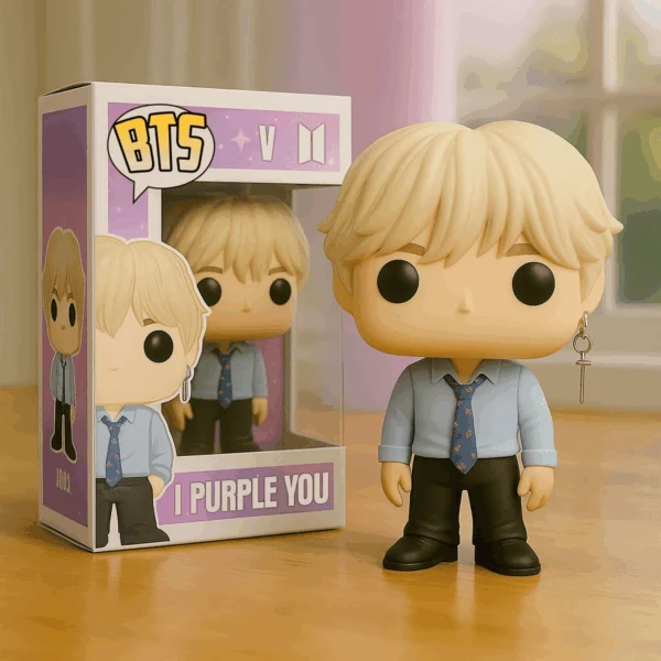 BTS V Kim Taehyung I Purple You Edition Cute K-Pop Chibi Vinyl Pop Figure Doll