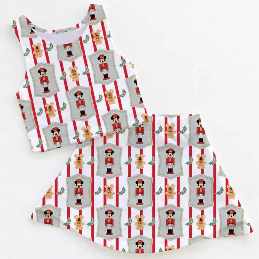 Christmas Mickey Nutcracker Inspired Dress Set, Christmas Holiday Character Print Outfit, Cute Christmas Vacation Dress for Women Girls