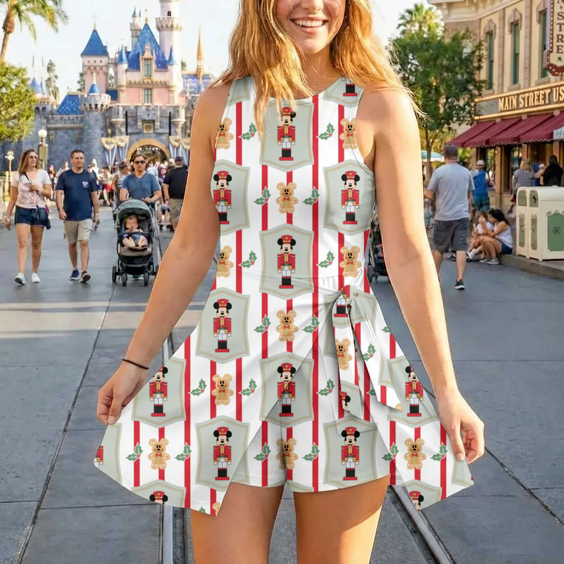 Christmas Mickey Nutcracker Inspired Tennis Dress, Mother Daughter Matching Outfit, Holiday Character Print Dress - Image 3