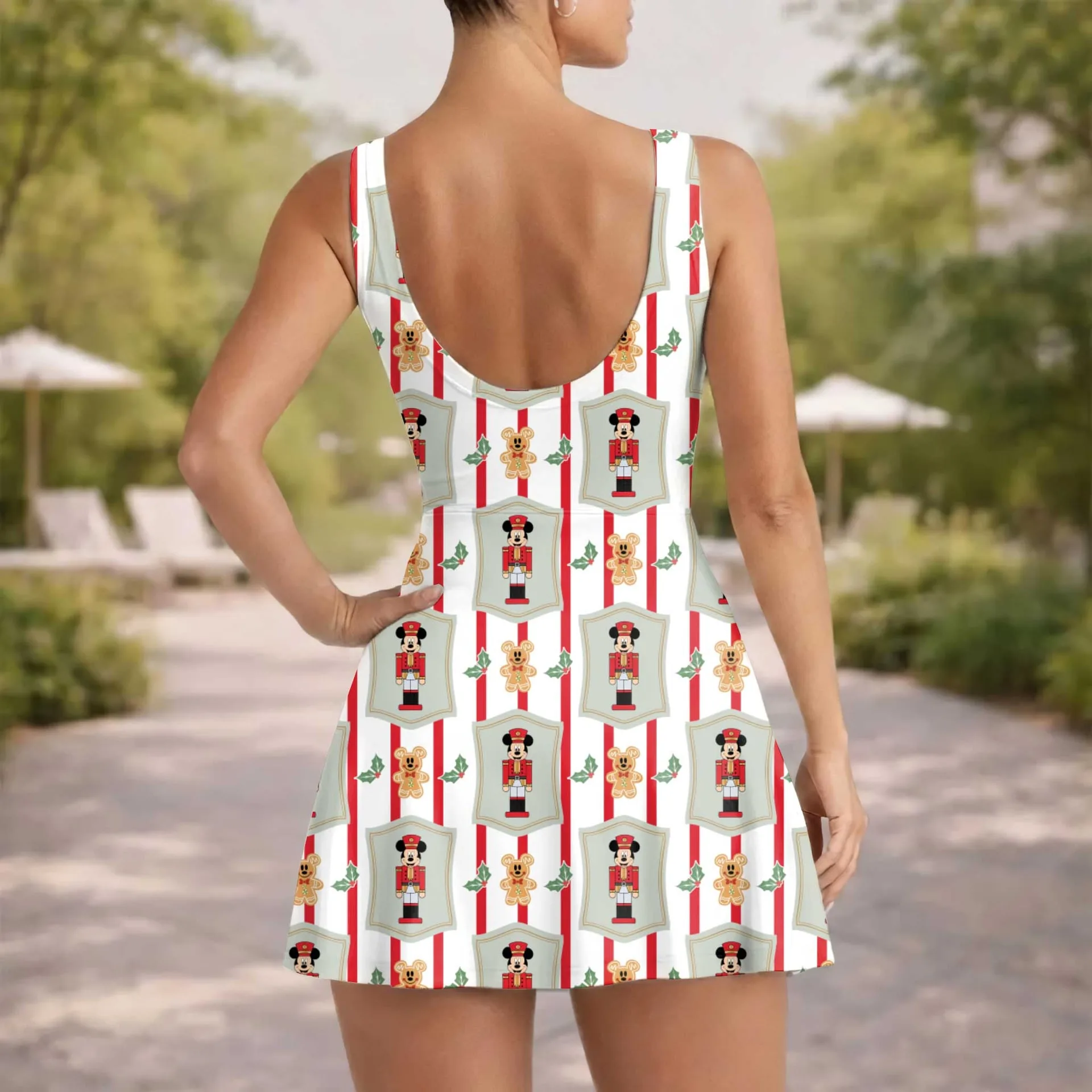 Christmas Mickey Nutcracker Inspired Tennis Dress, Mother Daughter Matching Outfit, Holiday Character Print Dress - Image 5