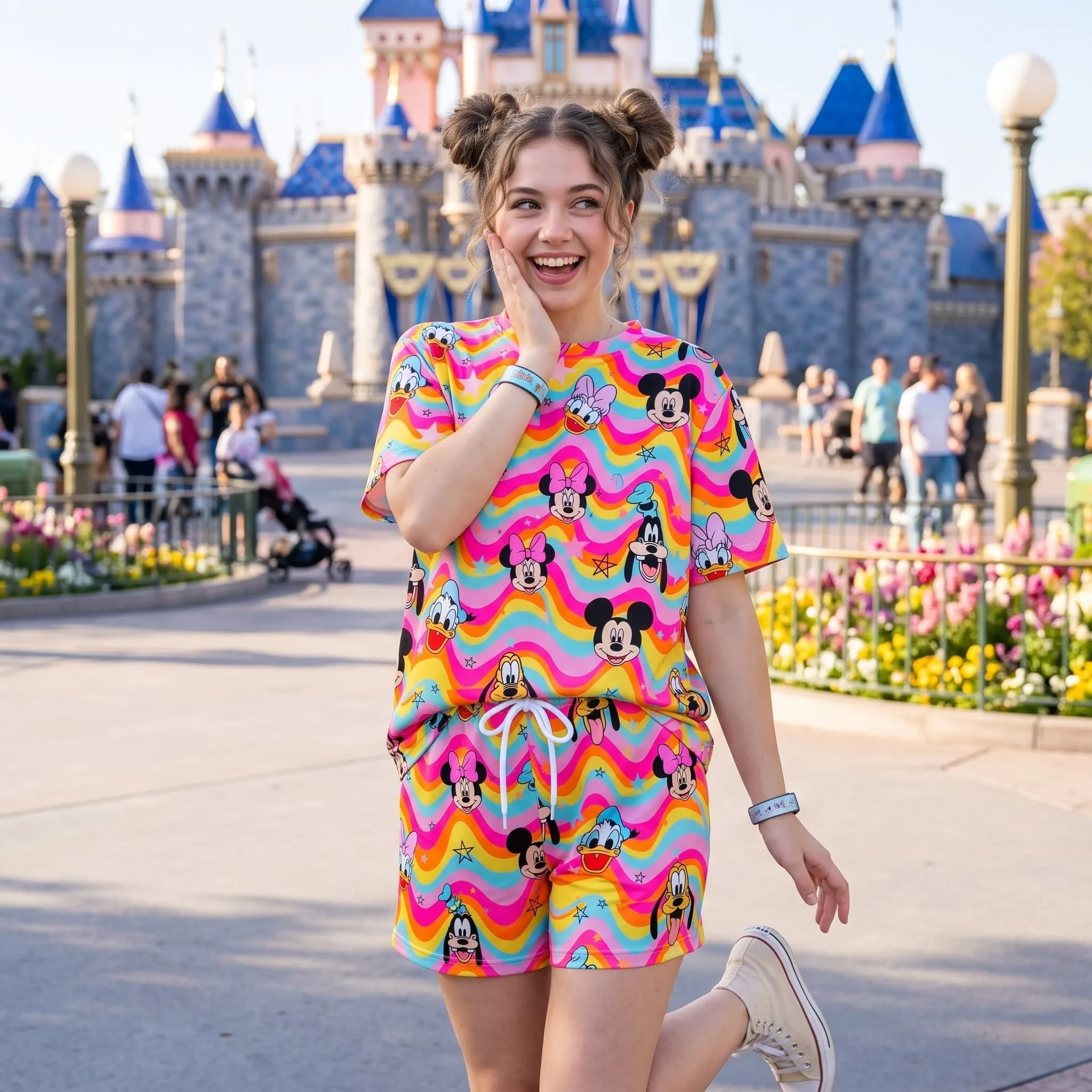 Mickey & Friends Inspired Rainbow Loungewear Set, Wave Star Pajama Outfit, Cozy Heavyweight Set for Disney - Image 4