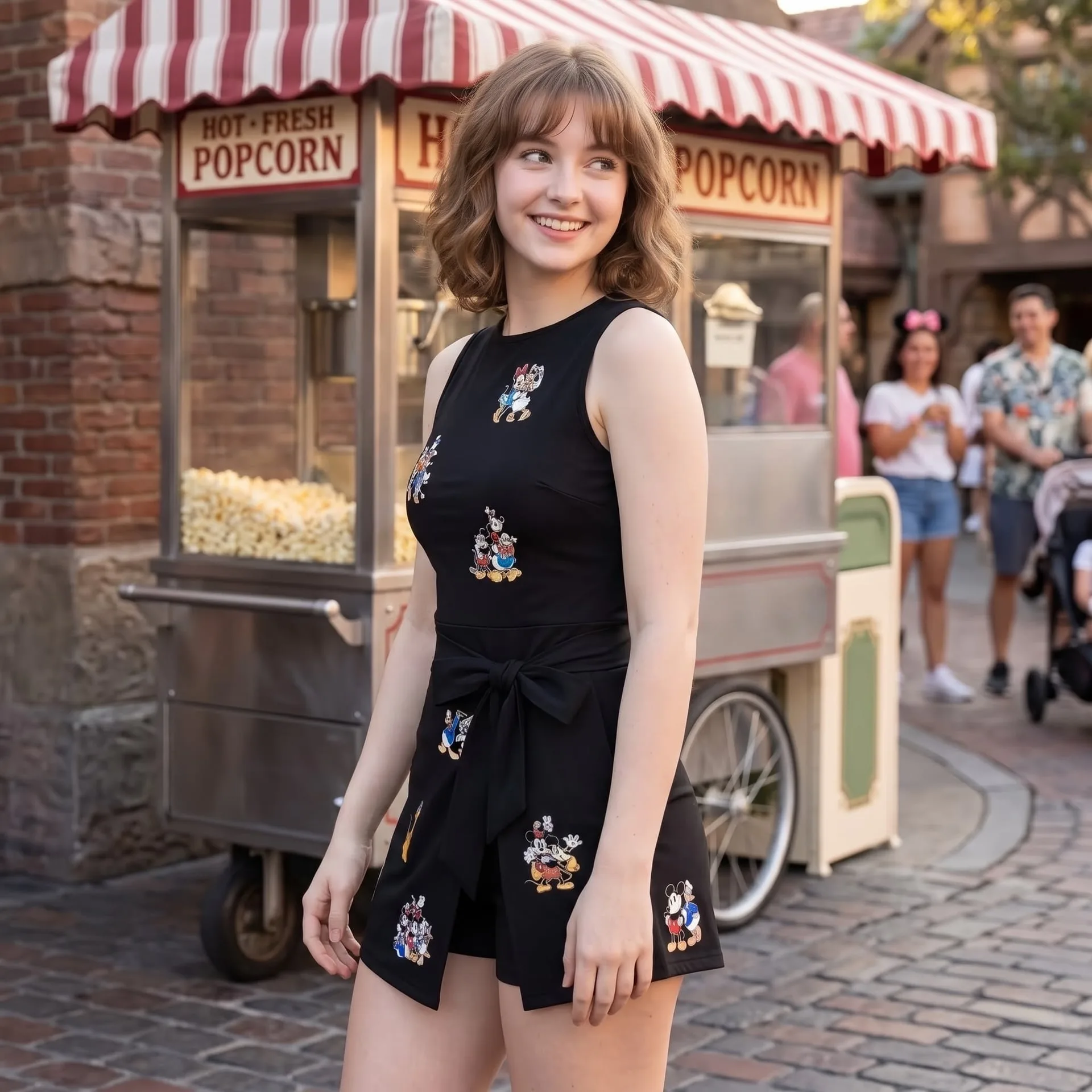 Mickey & Friends Tennis Dress Skirt, Black Character Print, Disney Park Vacation Outfit - Image 3