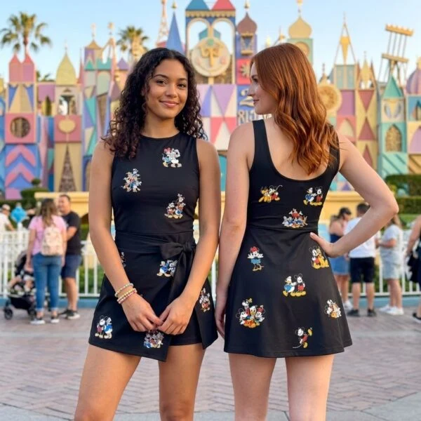 Mickey & Friends Tennis Dress Skirt, Black Character Print, Disney Park Vacation Outfit