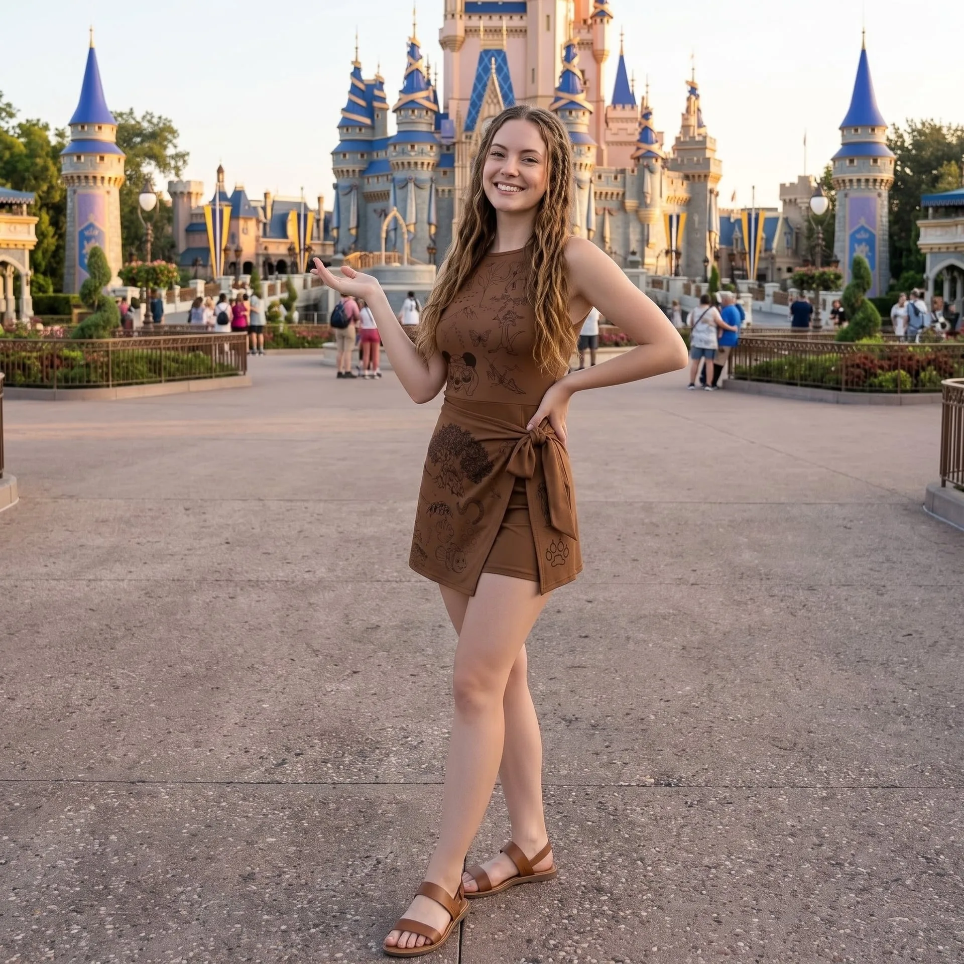 Animal Kingdom Safari Inspired Sketch Tennis Dress, Mickey and Friends Character Sketch, Summer Vacation Dress - Image 3