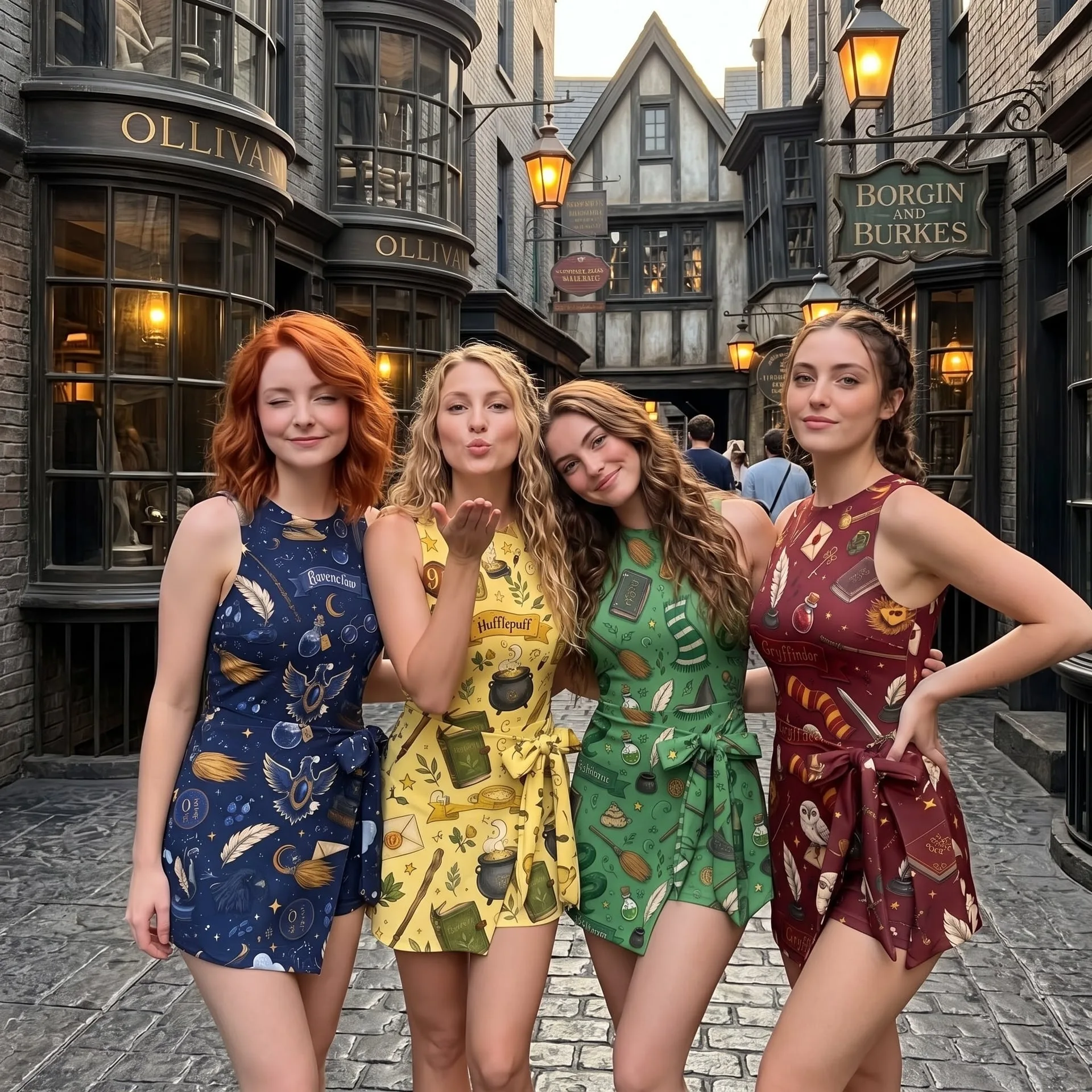 Harry Potter Hogwarts Houses Tennis Dress Skirt, Gryffindor Slytherin Ravenclaw Hufflepuff Four Color Wizard Dress - Image 2