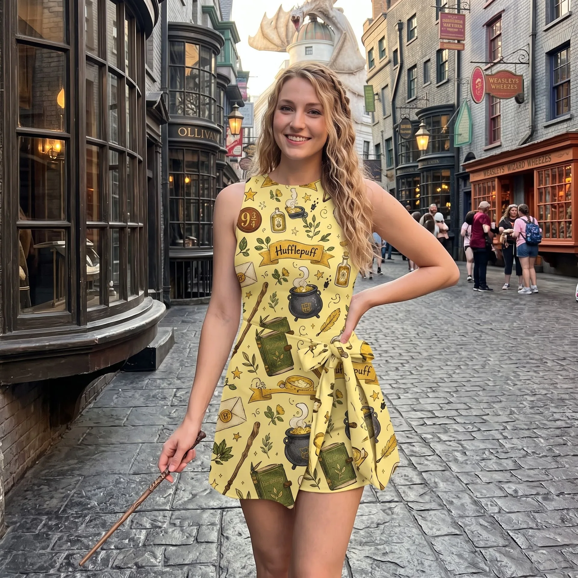 Harry Potter Hogwarts Houses Tennis Dress Skirt, Gryffindor Slytherin Ravenclaw Hufflepuff Four Color Wizard Dress - Image 4