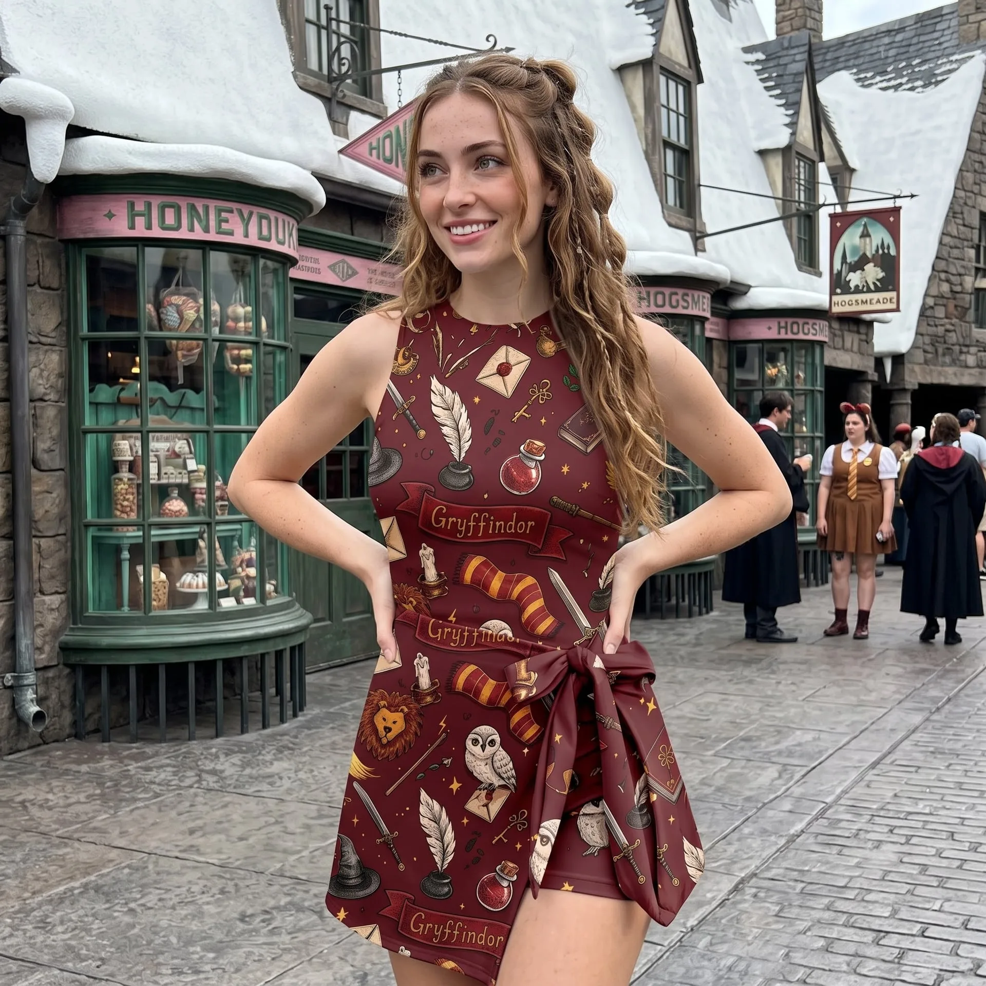 Harry Potter Hogwarts Houses Tennis Dress Skirt, Gryffindor Slytherin Ravenclaw Hufflepuff Four Color Wizard Dress - Image 6