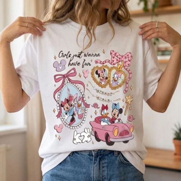 Disney Girls Just Wanna Have Fun Shirt, Minnie Daisy Bows Tee, Disney Girl Trip