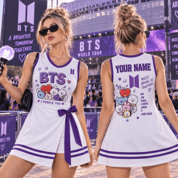 BTS Skort Dress, K-Pop Concert Outfit for Women, ARMY Fan Dress