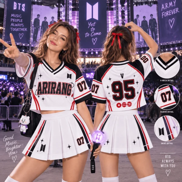 BTS Skort Dress, K-Pop Concert Outfit for Women, ARMY Fan Set