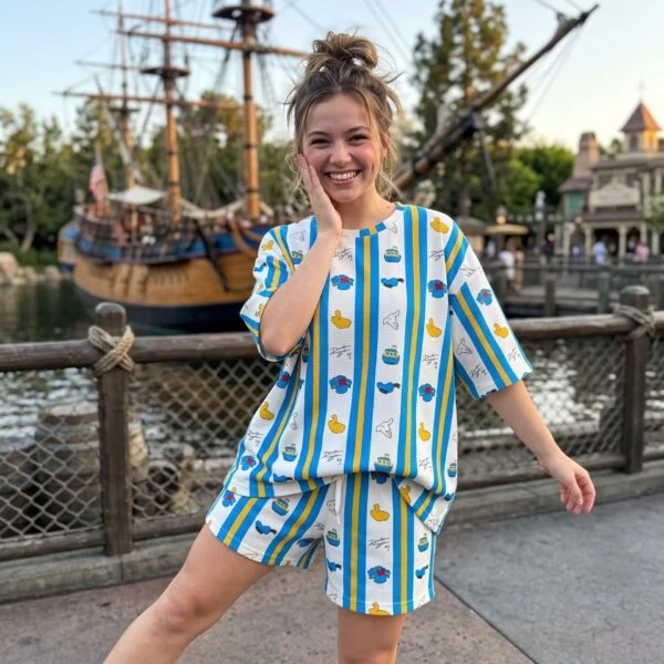 Disney Donald Duck Waffle Loungewear Set, Character Shirt and Shorts, Theme Park Vacation Outfit