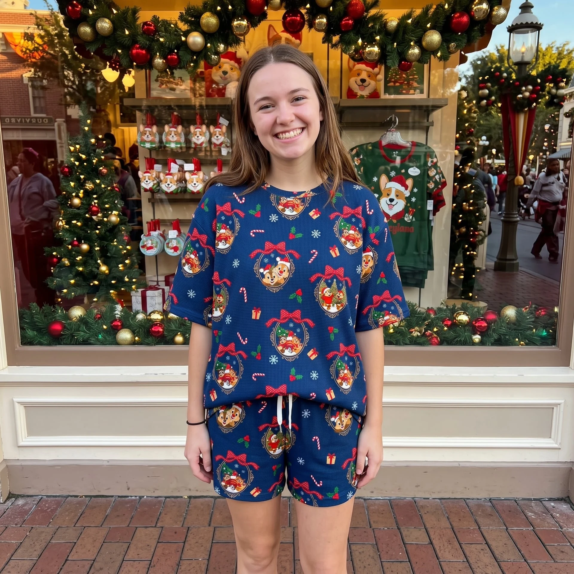 Disney Chip And Dale Christmas Lounge Sets, Chip And Dale Shirt and Shorts Set - Image 4