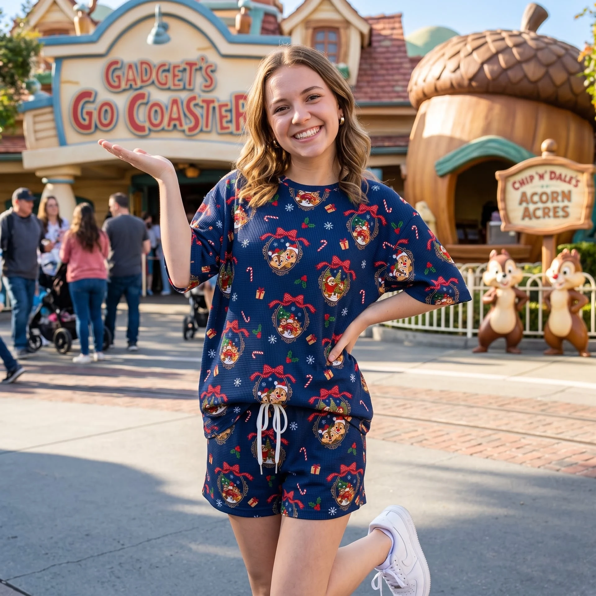 Disney Chip And Dale Christmas Lounge Sets, Chip And Dale Shirt and Shorts Set - Image 5