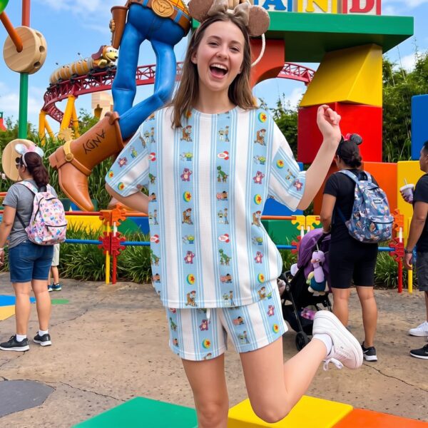 Toy Story Waffle Loungewear Set, Buzz Woody Jessie Bo Peep Shirt and Shorts, Theme Park Vacation Outfit
