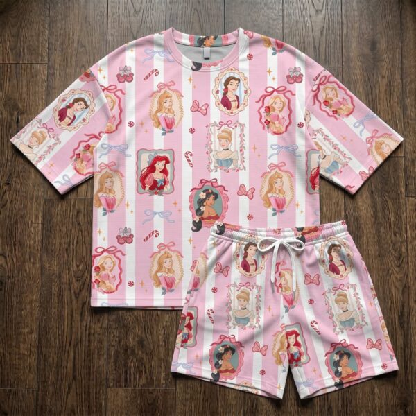 Disney Princess Christmas Loungewear Set, Disney Princess Castle Waffle Knit Set