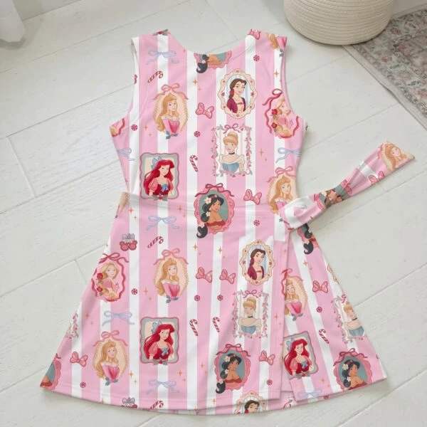 Disney Princess Christmas Tennis Dress, Disney Princess Character Christmas Wrap Dress