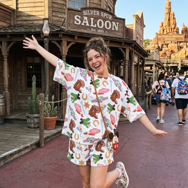 Toy Story Waffle Loungewear Set, Buzz Woody Jessie Bo Peep Shirt and Shorts, Theme Park Vacation Outfit